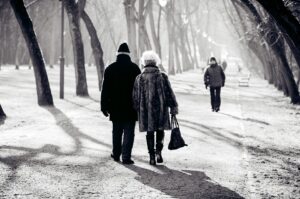 Seniors taking a walk
